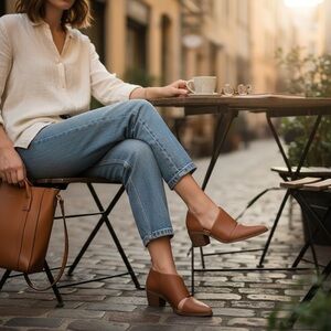 Corso Como Leather Kammy D'orsay Boho Heeled Booties